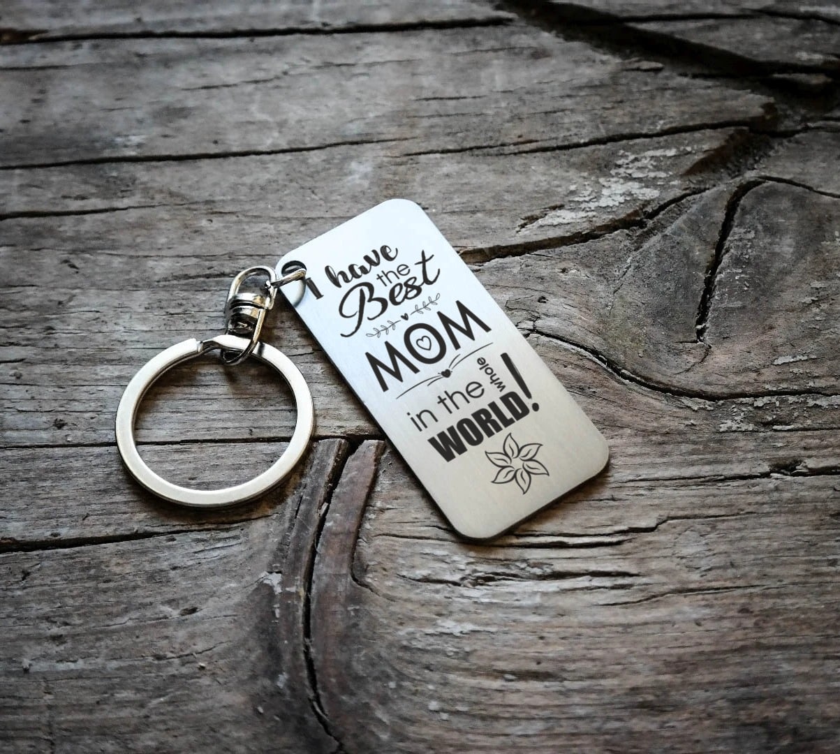 You're the Best MUM in the World Black Leather Keyring mothers day birthday BNIB 